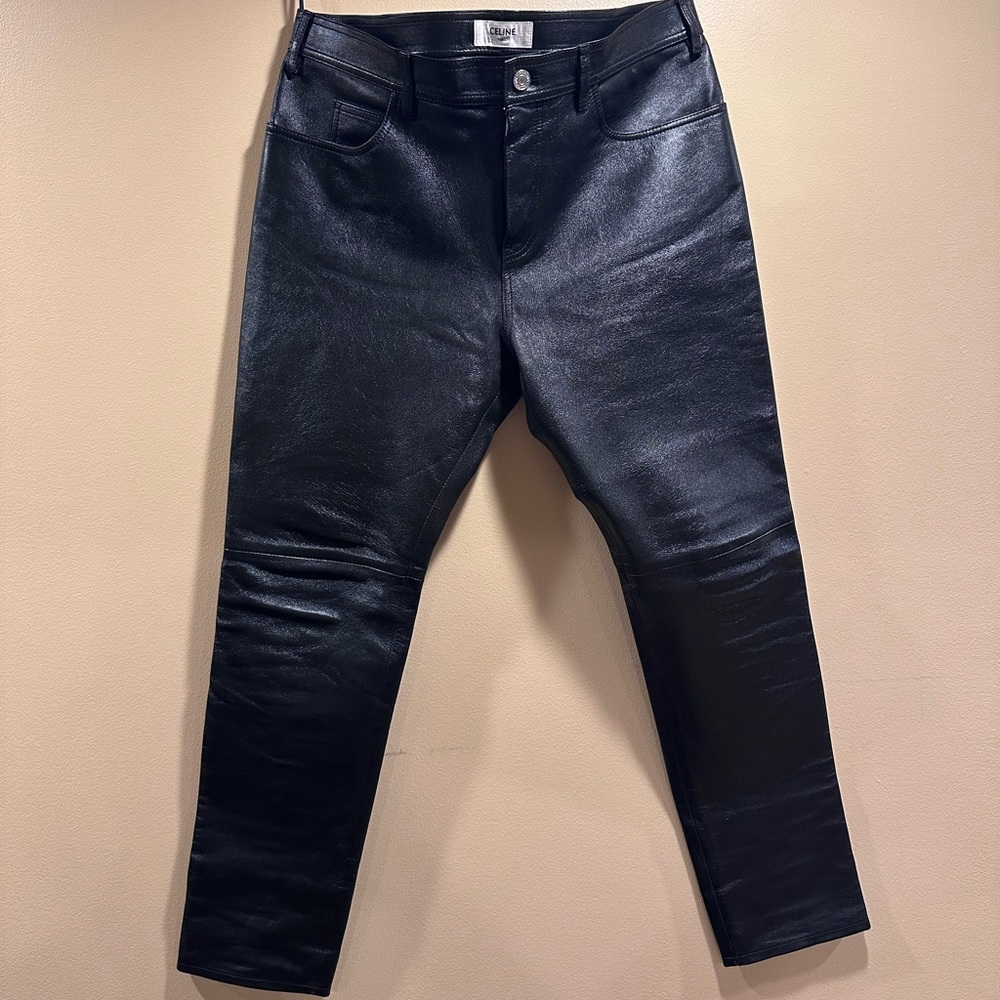 Celine x Hedi Slimane
Black Lambskin Leather Pants